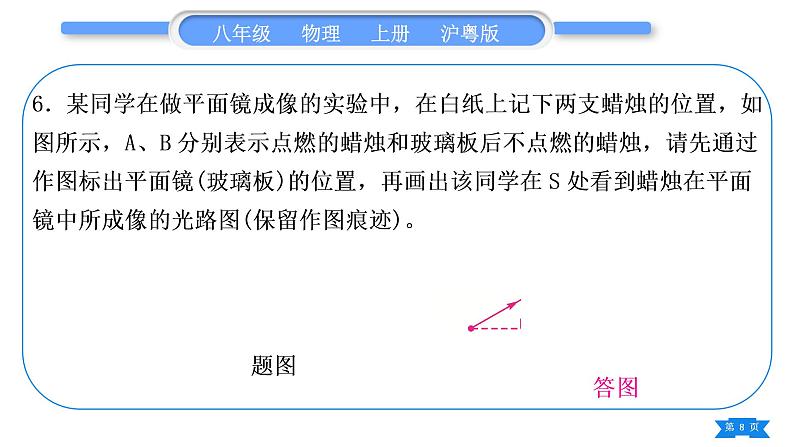 粤沪版八年级物理上第三章光和眼睛专题二光学作图习题课件08