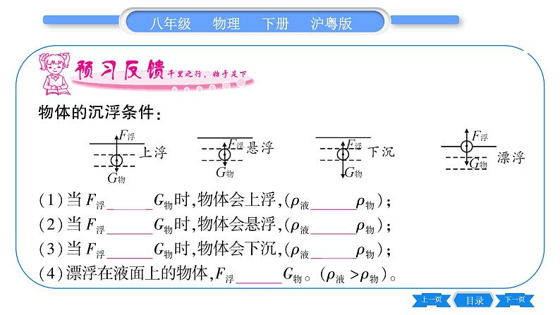 粤沪版八年级物理下第九章浮力与升力9.3研究物体的浮沉条件第1课时物体的浮沉条件习题课件05