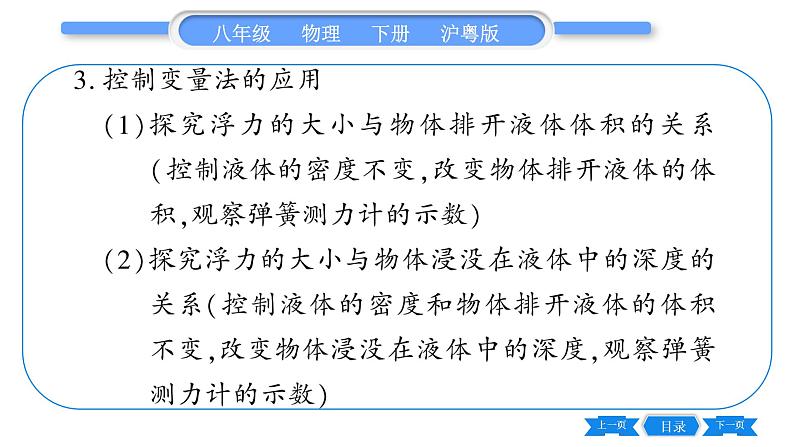 粤沪版八年级物理下第九章浮力与升力实验专题习题课件第3页