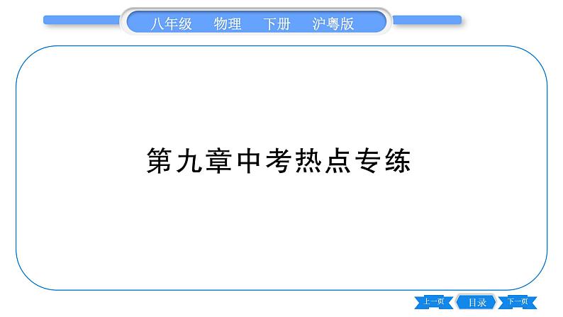 粤沪版八年级物理下第九章浮力与升力中考热点专练习题课件01