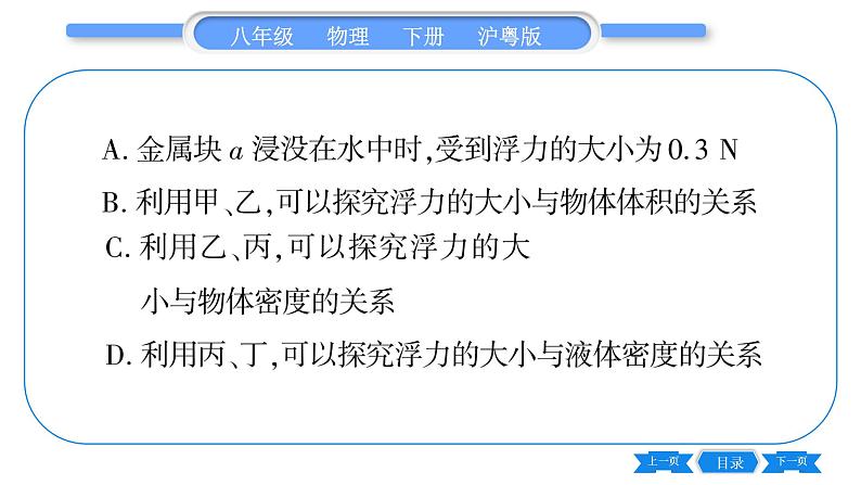 粤沪版八年级物理下第九章浮力与升力中考热点专练习题课件07