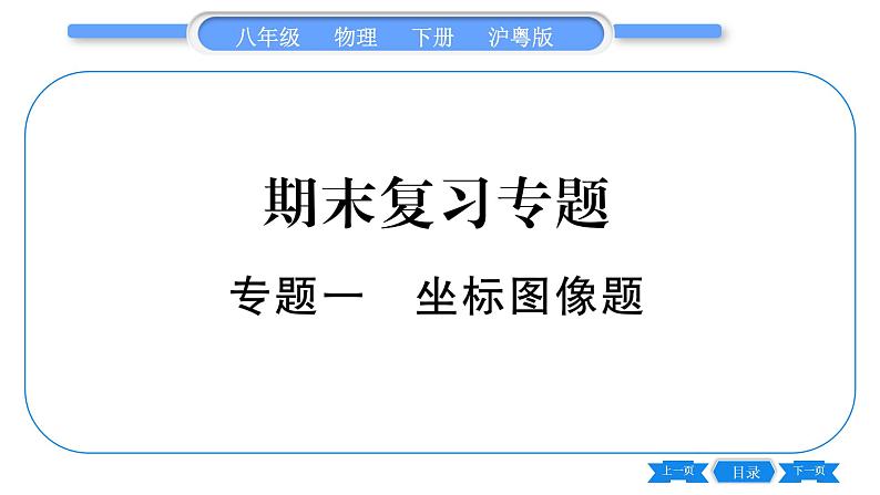 粤沪版八年级物理下专题一坐标图像题习题课件第1页