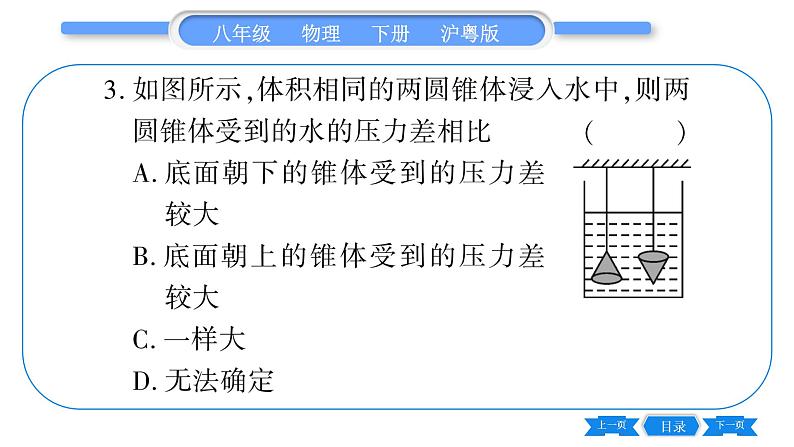 粤沪版八年级物理下单元周周测十  (第九章)习题课件第4页