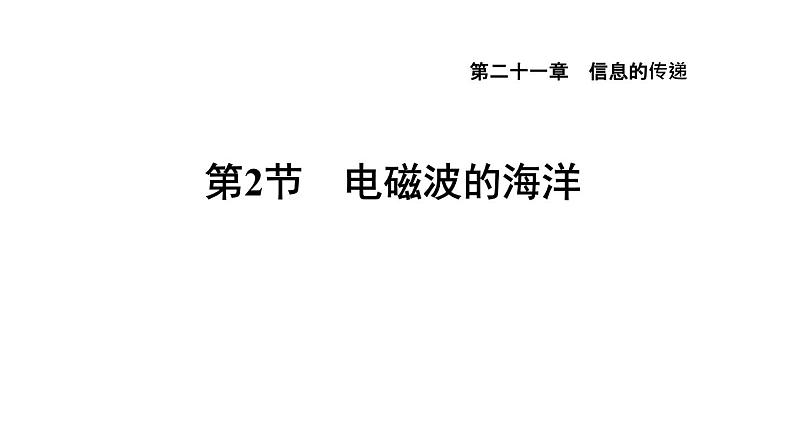 人教版九年级物理下册21.2电磁波的海洋课件01