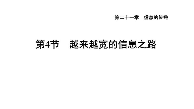 人教版九年级物理下册21.4越来越宽的信息之路课件第1页