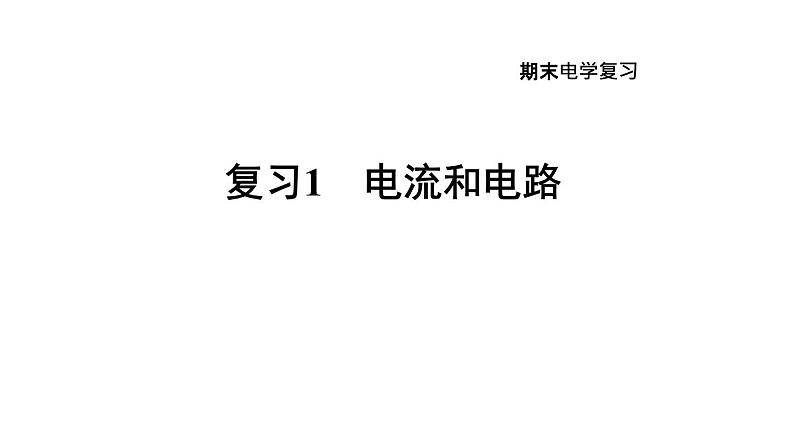 人教版九年级物理下册期末复习1电流和电路课件第1页