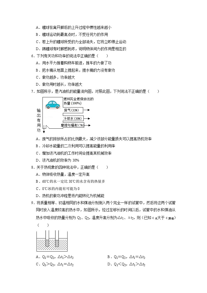 陕西省渭南市富平县2022-2023学年九年级上学期月考物理试卷+第2页