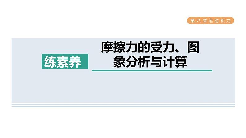 人教版八年级物理下册第八章集训课堂练素养摩擦力的受力、图象分析与计算课件第1页