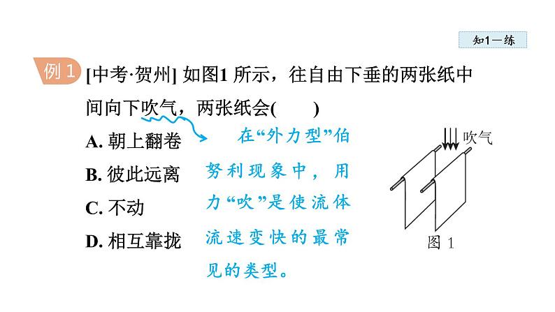 人教版八年级物理下册9-4流体压强与流速的关系教学课件第5页