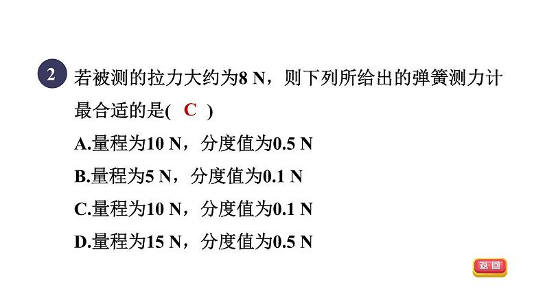 人教版八年级物理下册7-2-2目标一弹簧测力计及其使用课件第4页