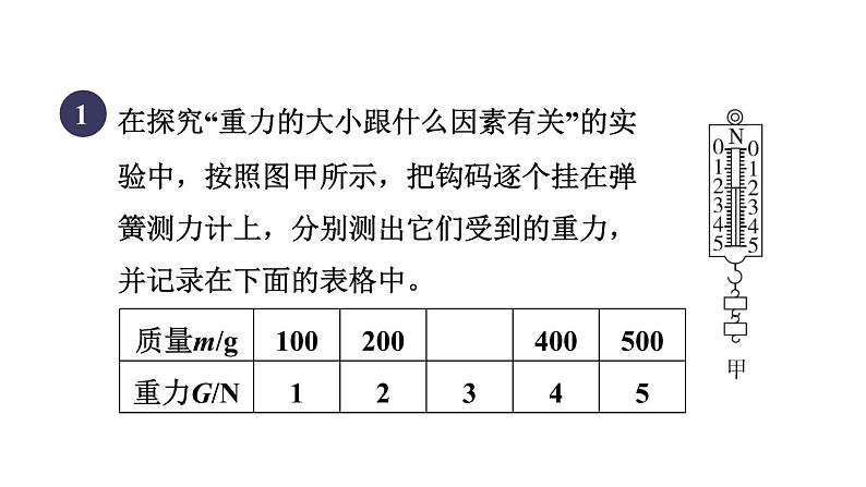 人教版八年级物理下册7-3-1目标二重力的探究课件03