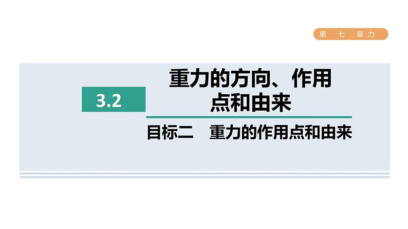 人教版八年级物理下册7-3-2目标二重力的作用点和由来课件第1页