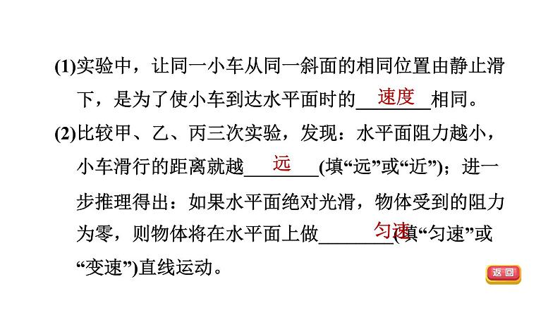 人教版八年级物理下册8-1-1目标一探究阻力对运动的影响课件第4页