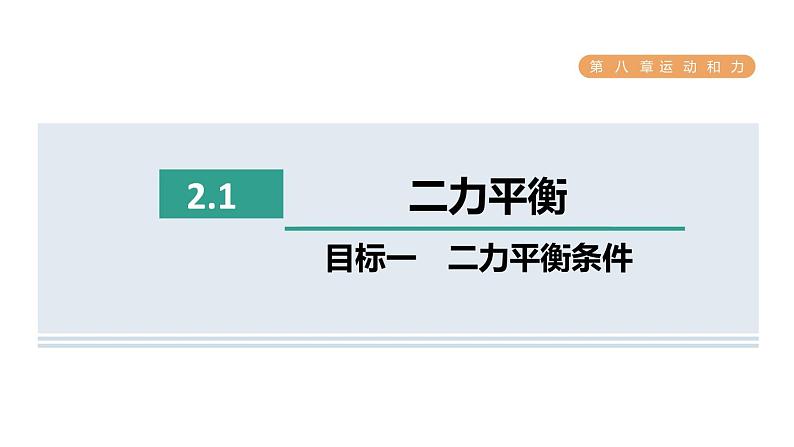 人教版八年级物理下册8-2-1目标一二力平衡条件课件第1页