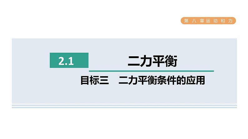 人教版八年级物理下册8-2-1目标三二力平衡条件的应用课件第1页