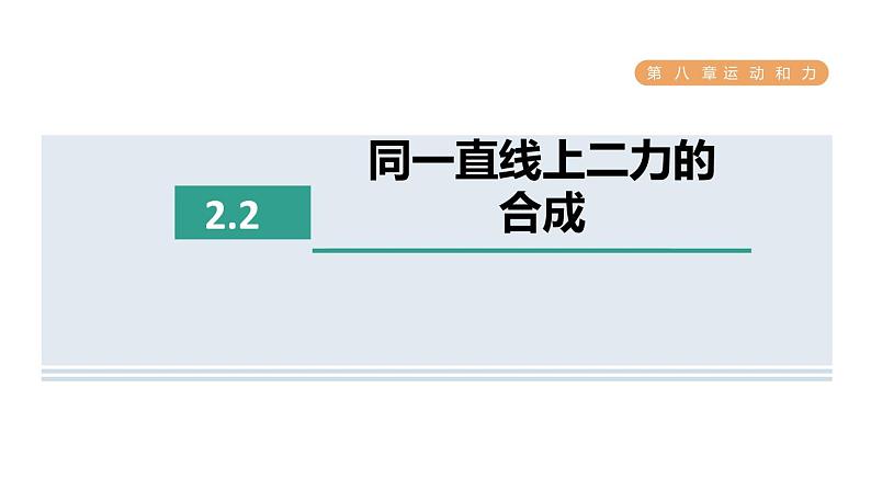 人教版八年级物理下册8-2-2同一直线上二力的合成课件第1页