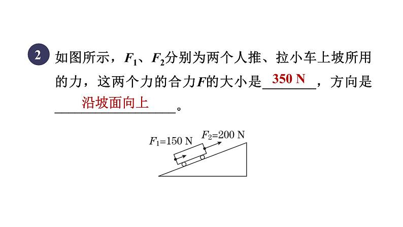 人教版八年级物理下册8-2-2同一直线上二力的合成课件第5页