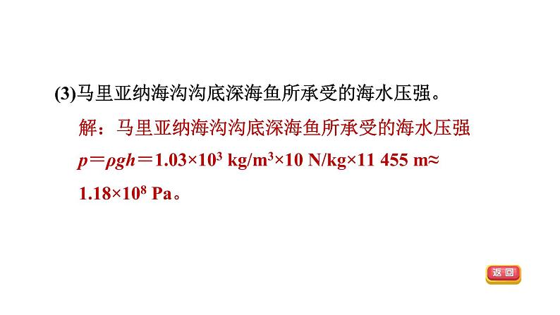 人教版八年级物理下册9-2-1目标二液体压强的简单计算课件第8页