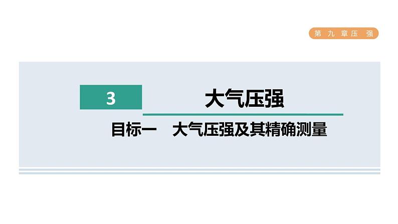 人教版八年级物理下册9-3目标一大气压强及其精确测量课件第1页