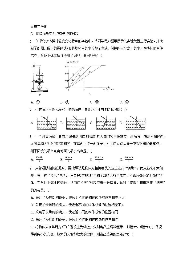 人教版初中物理八年级上册期末测试卷（困难）(含答案解析)02