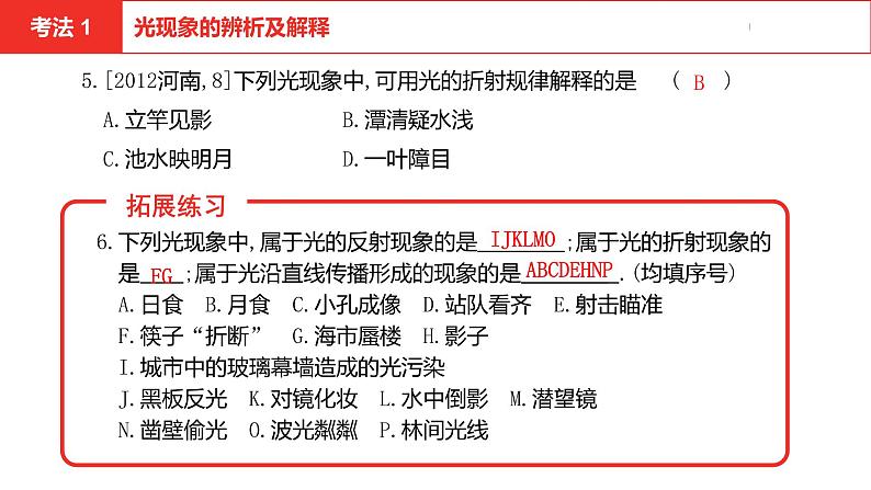 中考总复习物理（河南）第2章  光现象课件第7页