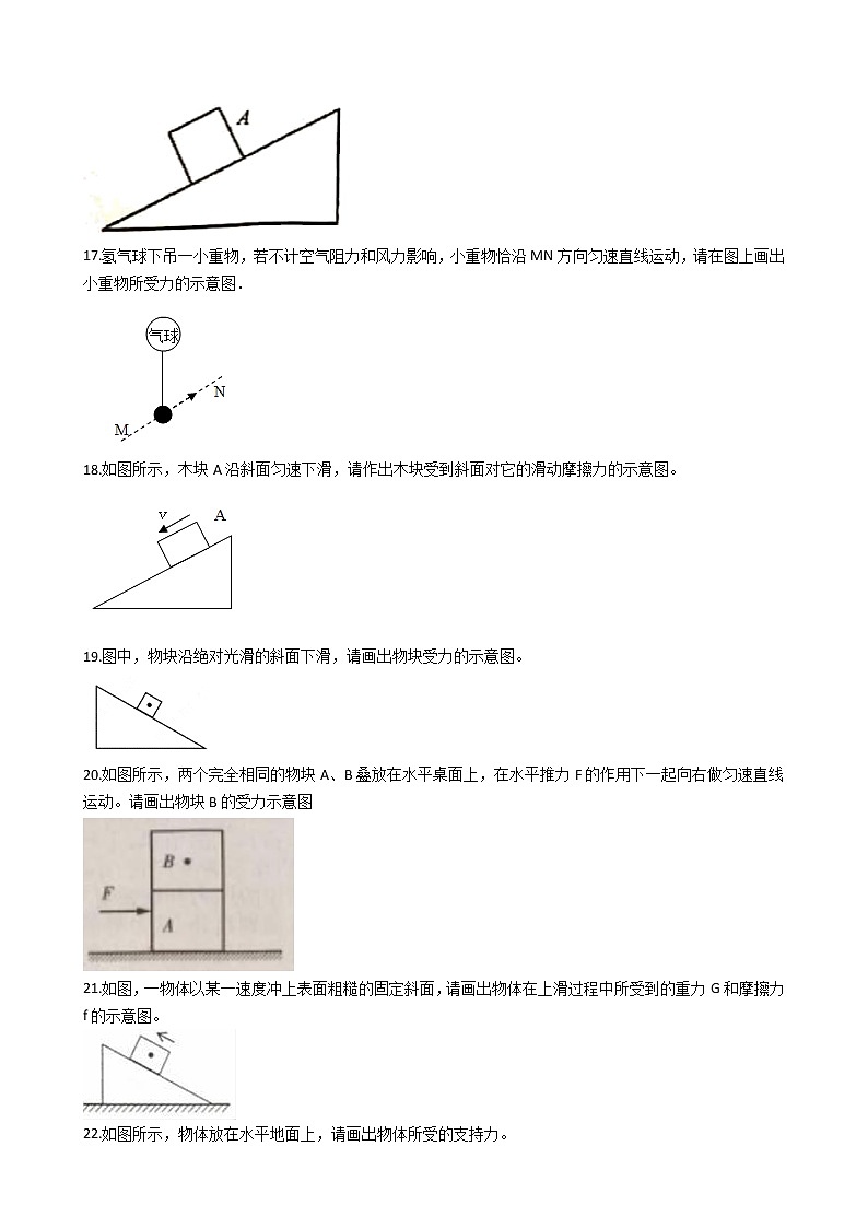中考专题训练---力的示意图及图示附详细解析学生版第3页