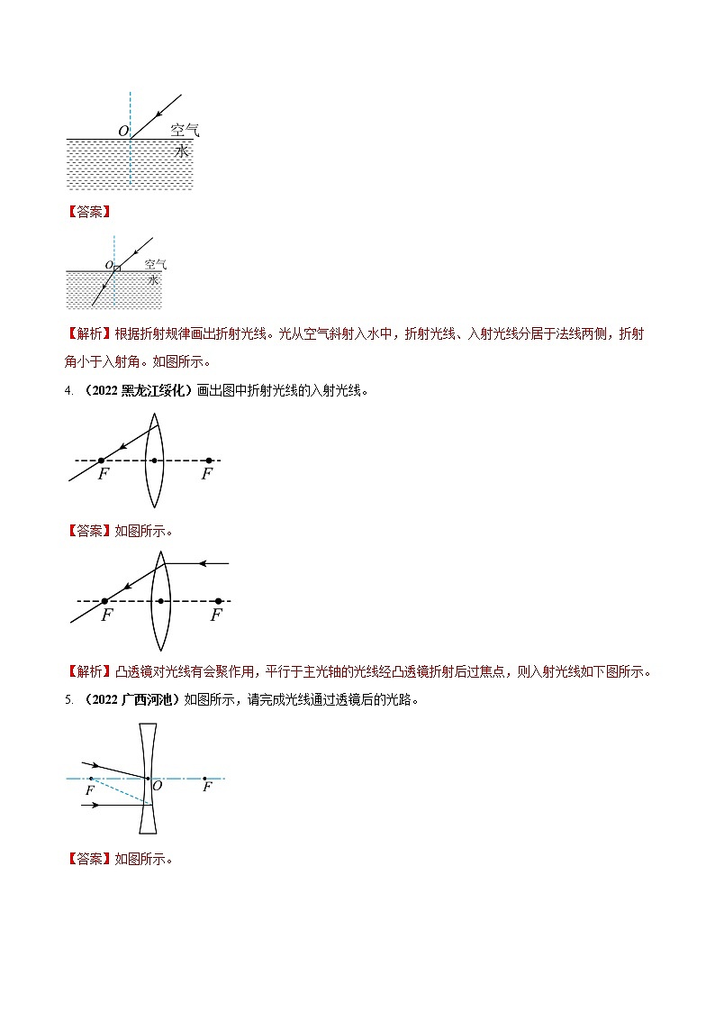 【期末专题演练】人教版物理八年级上学期期末演练：专题11-光学作图问题（解析版）-第2页
