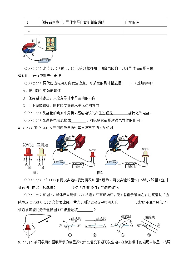 2021-2022年中考物理真题汇编：电与磁实验专题附答案学生版02