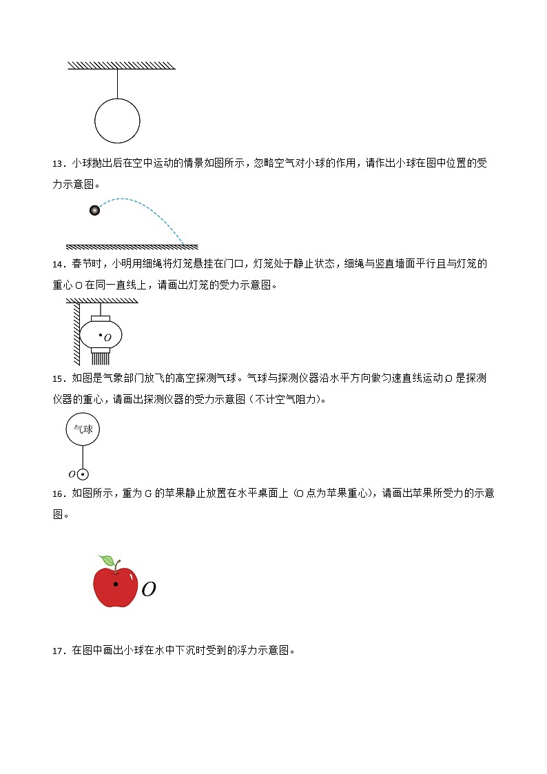 2022年中考物理真题汇编：力的示意图专题附解析学生版第3页