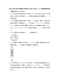 安徽省合肥市长丰县2019-2020学年八年级上学期期末物理试题