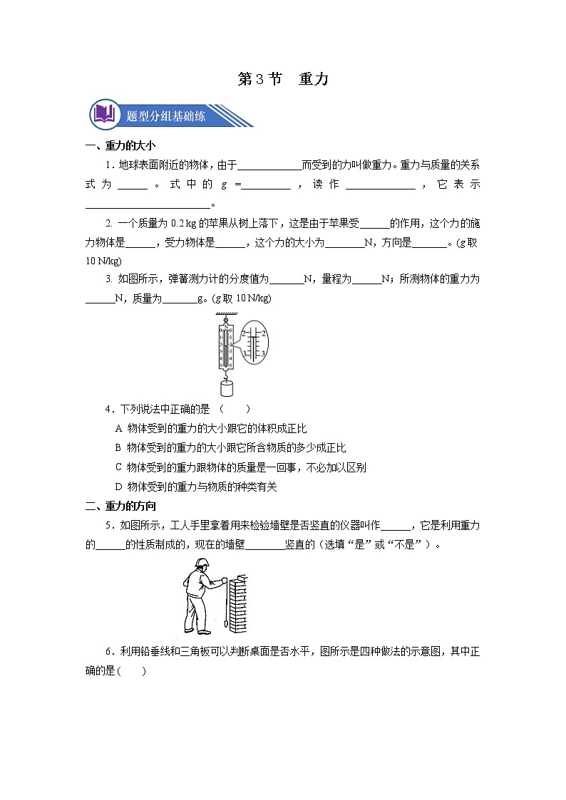 7.3 重力（分层作业）【原卷版】第1页