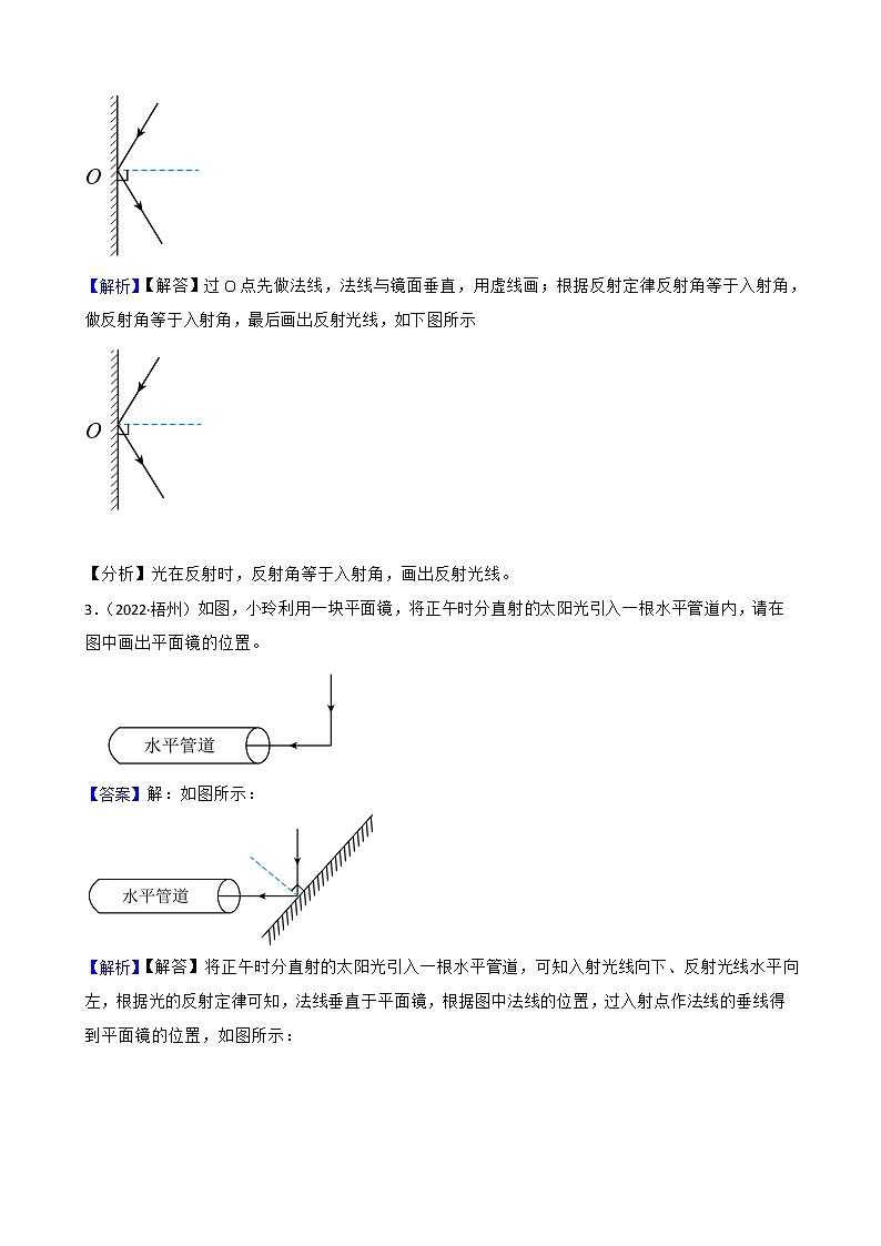 2022年中考物理真题汇编：光现象作图附解析教师版第2页