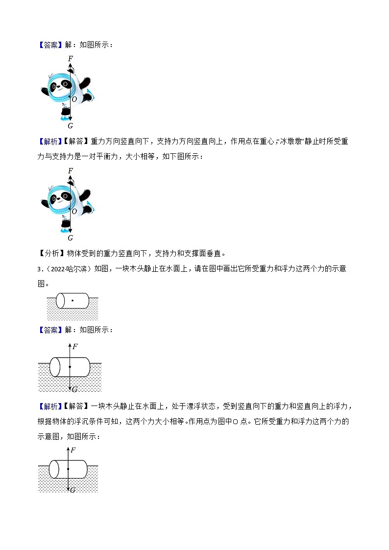 人教版2022年中考物理真题汇编：力学作图附解析02