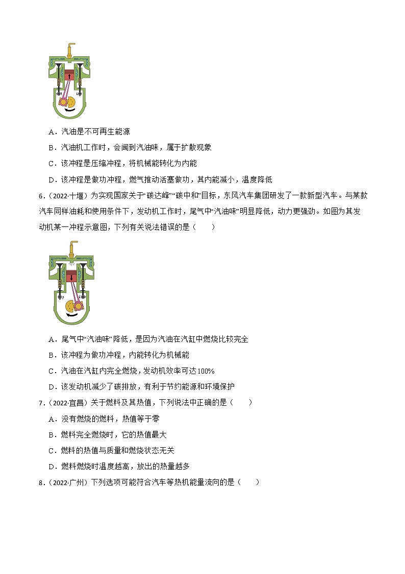 人教版2022年中考物理真题汇编：内能的利用附解析学生版第2页
