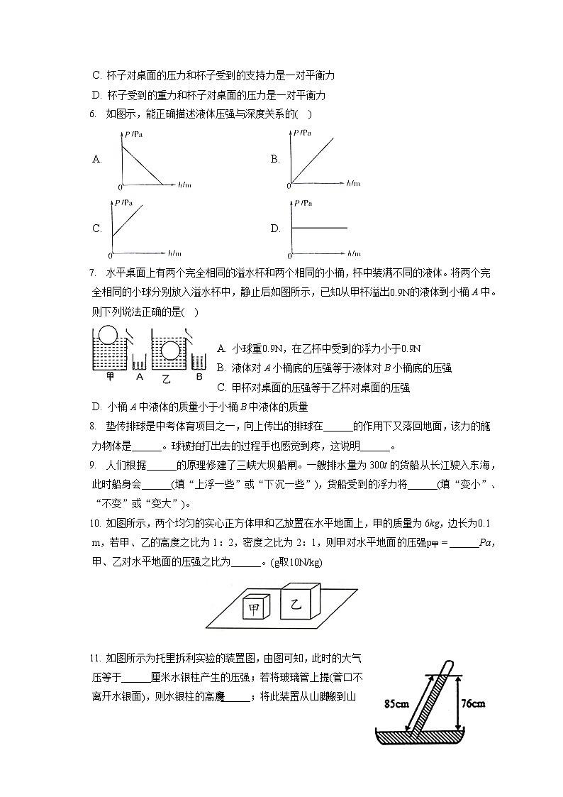 广东省汕头市金平区2019-2020学年八年级下学期期末物理试题第2页