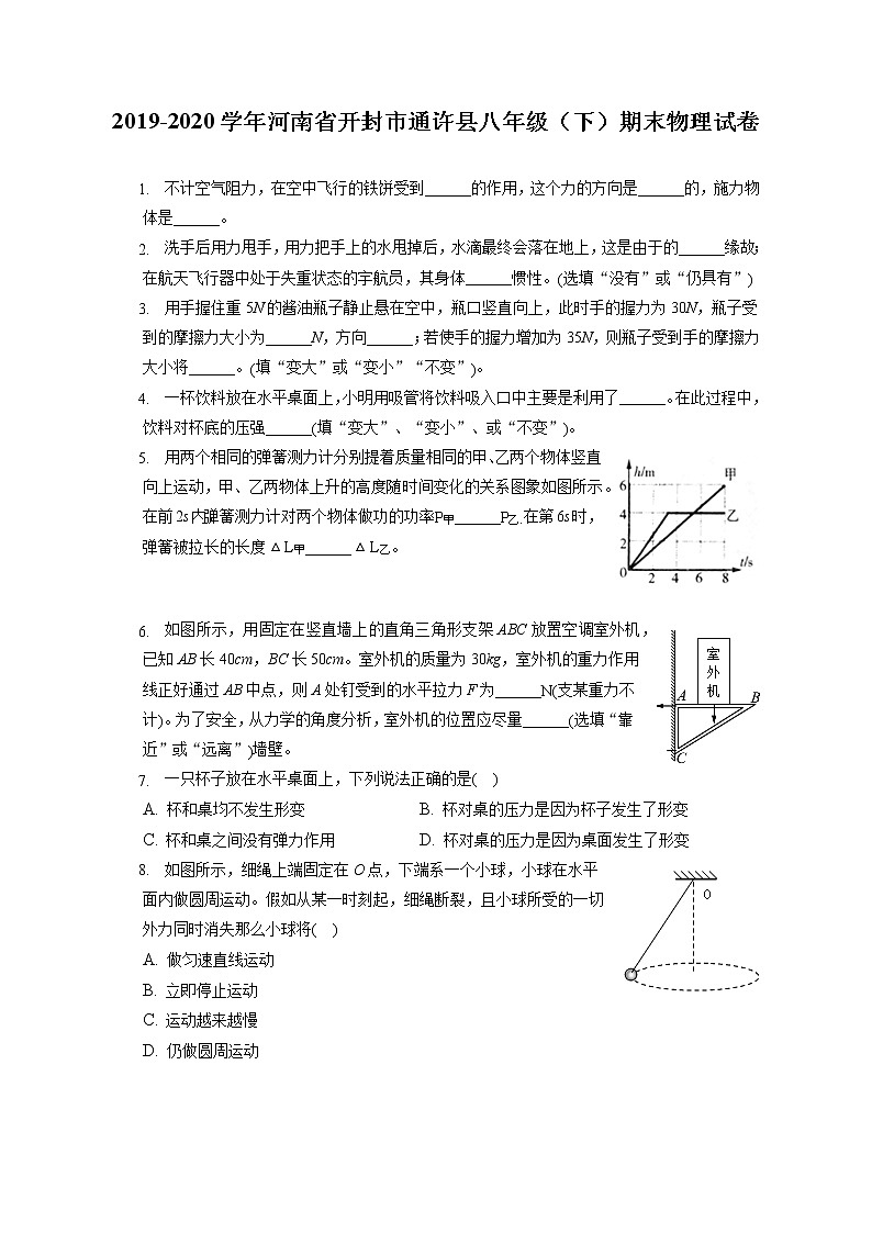 河南省开封市通许县2019-2020学年八年级下学期期末物理试题第1页