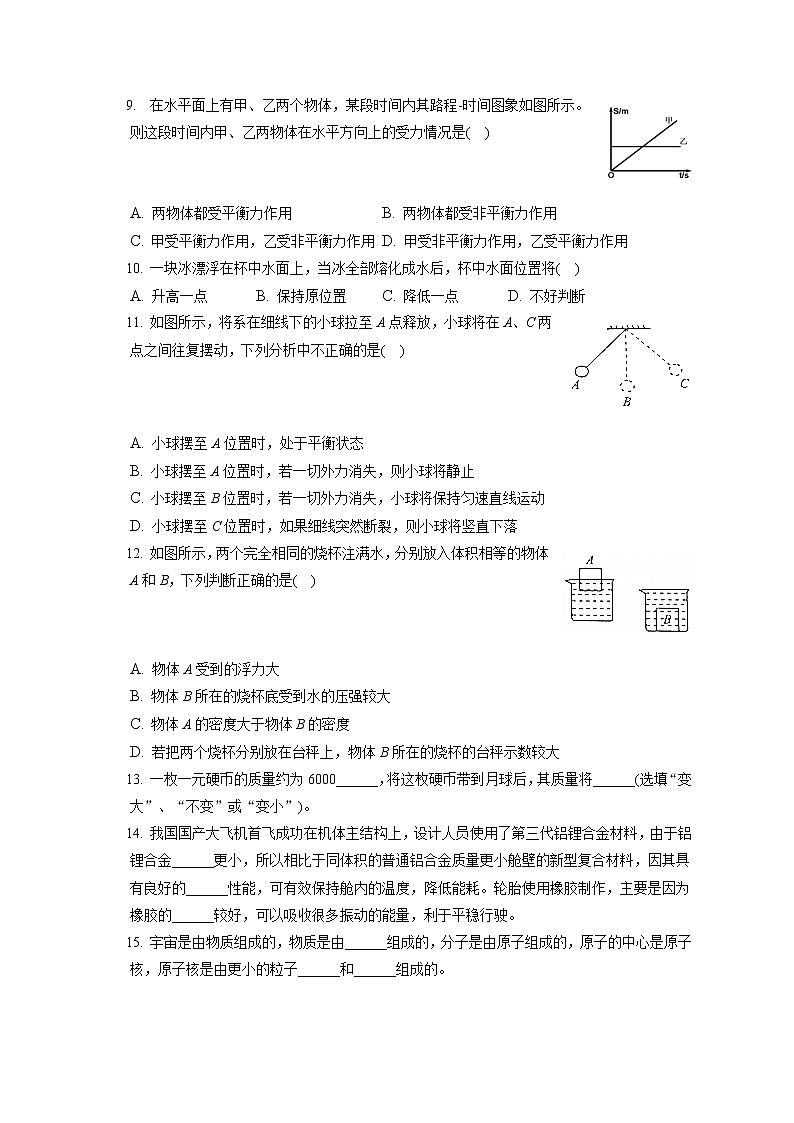 江苏省连云港市东海县2019-2020学年八年级下学期期末物理试题第2页