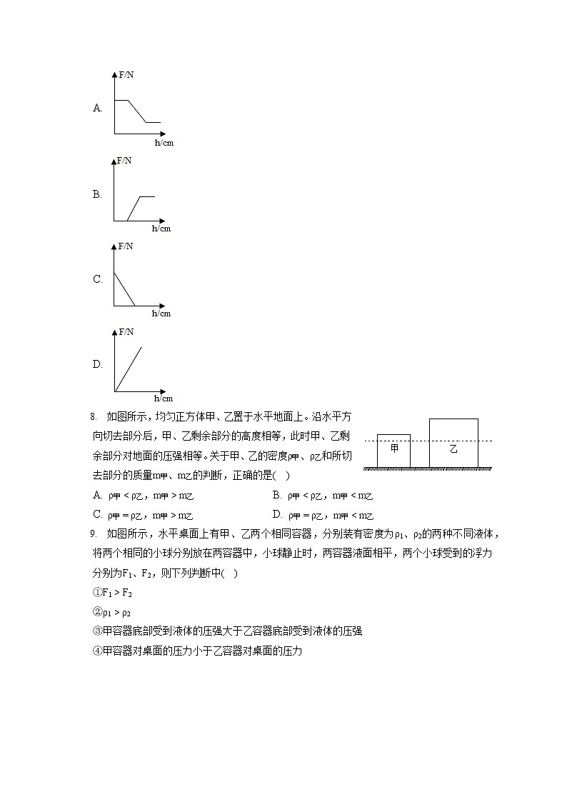 山东省德州市庆云县2019-2020学年八年级下学期期末物理试题第3页