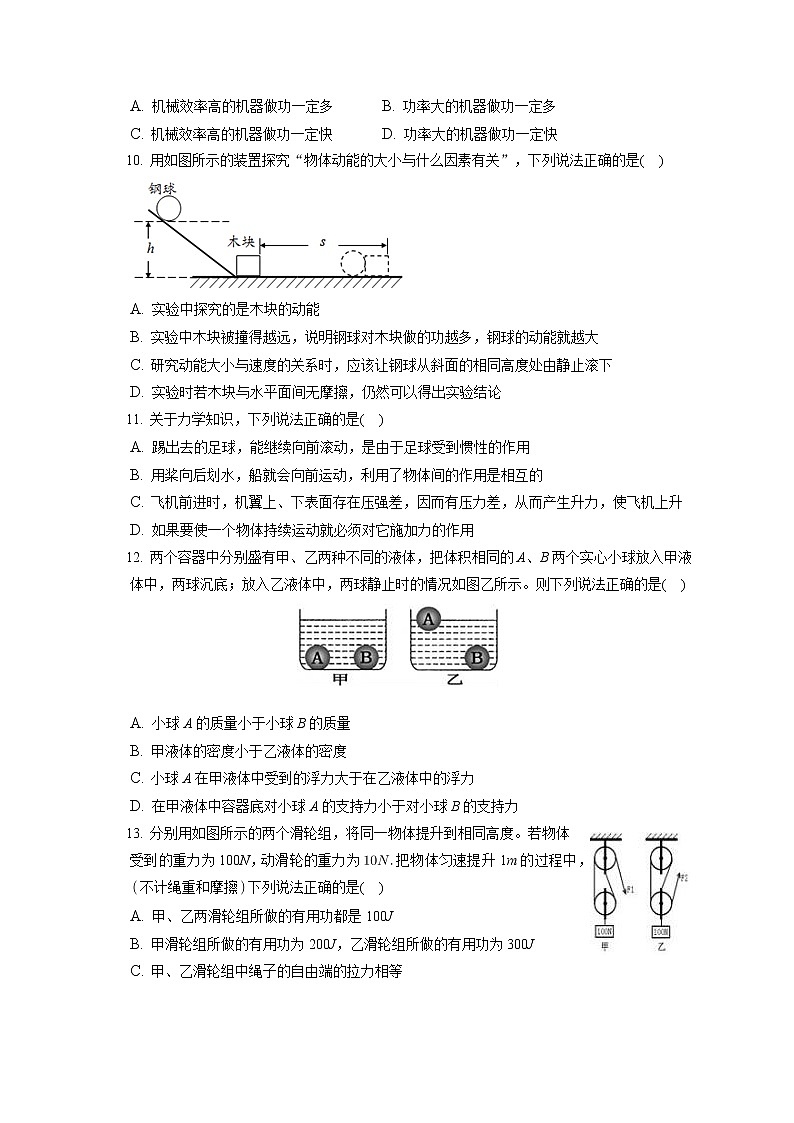 山东省聊城市东昌府区2019-2020学年八年级下学期期末物理试题第3页