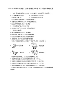 四川省广安市岳池县2019-2020学年八年级下学期期末物理试题