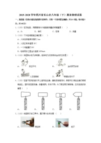 四川省乐山市2019-2020学年八年级下学期期末物理试题