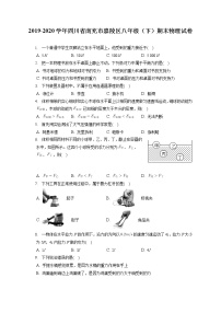 四川省南充市嘉陵区2019-2020学年八年级下学期期末物理试题