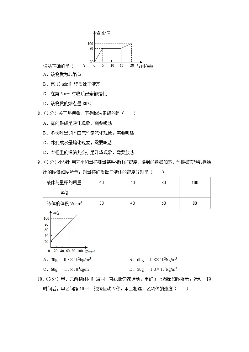 海南省乐东县2021-2022学年八年级上学期期末物理试题02