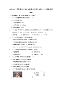 黑龙江省哈尔滨市木兰县2020-2021学年八年级上学期期末物理试题