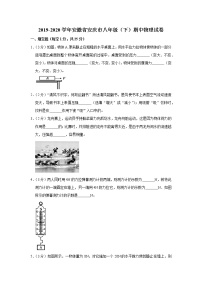 安徽省安庆市2019-2020学年八年级下学期期中物理试题