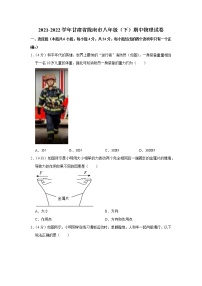 甘肃省陇南市2021-2022学年八年级下学期期中物理试题