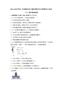 广东省梅州市大埔县茶阳片区五校联考2019-2020学年八年级下学期期中物理试题