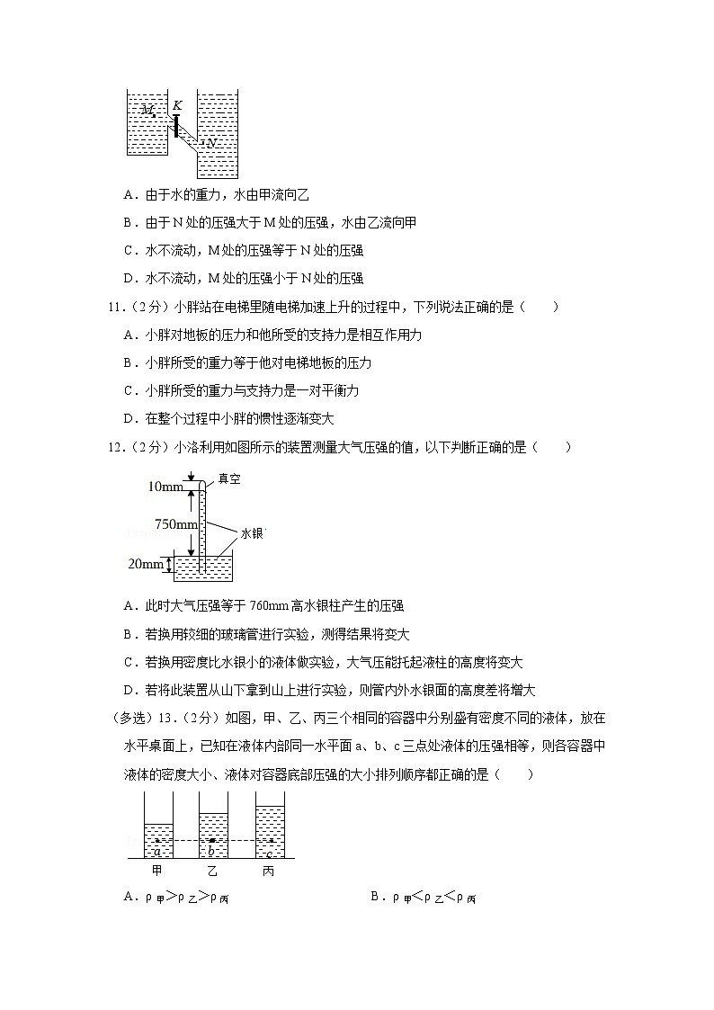 河南省驻马店市泌阳县2021-2022学年八年级下学期期中物理试题03