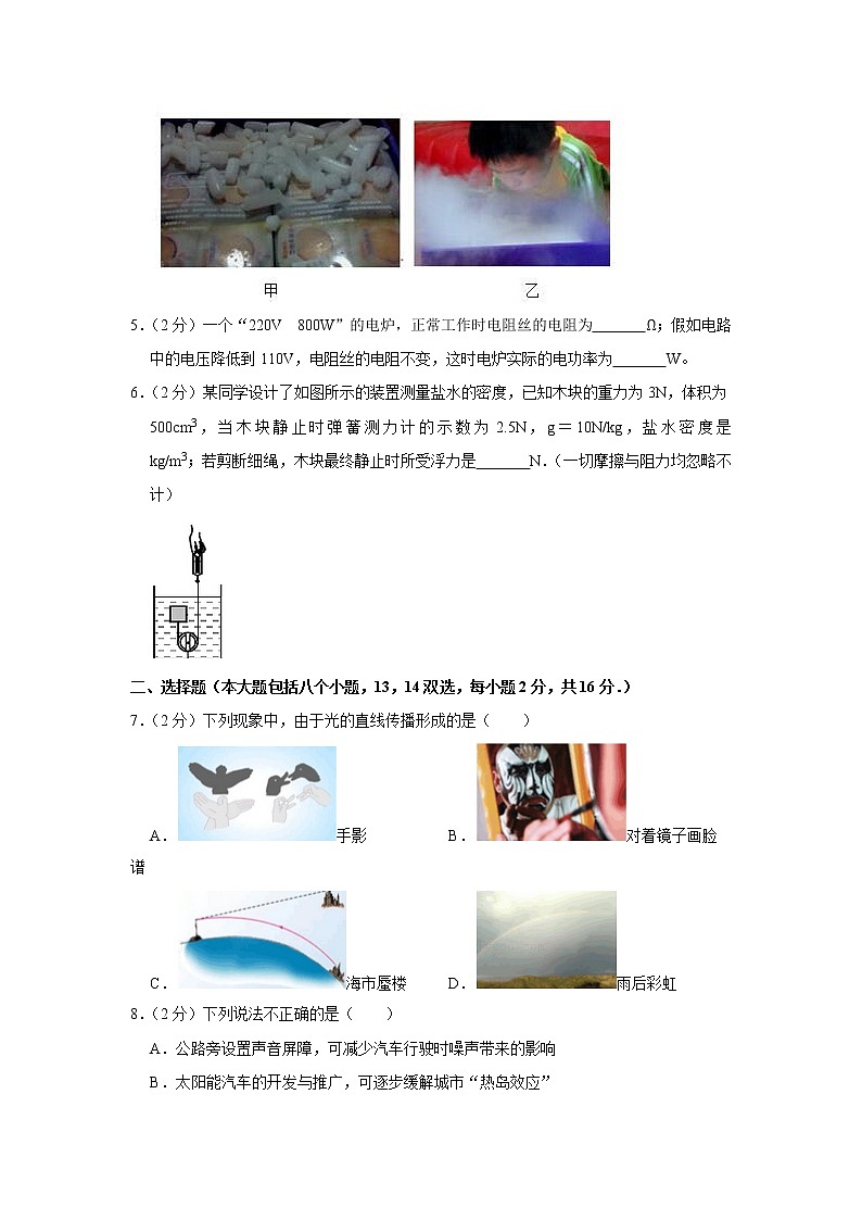 河南省驻马店市平舆县2019-2020学年九年级下学期期中物理试题第2页