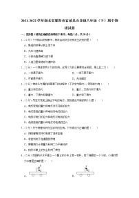 湖北省襄阳市谷城县石花镇2021-2022学年八年级下学期期中物理试题